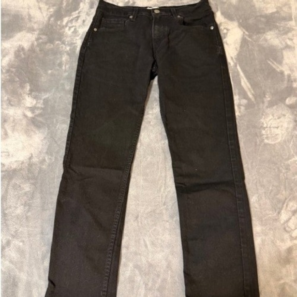 Signature by Levi Strauss Co Mens Slim Fit Jeans Black Denim 29x27.5 Denim